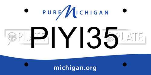 PIYI35 Michigan License Plate