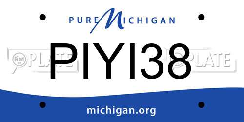 PIYI38 Michigan License Plate