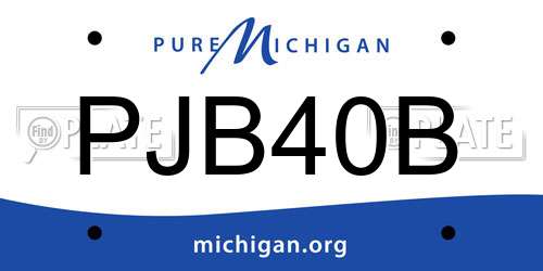 PJB40B Michigan License Plate