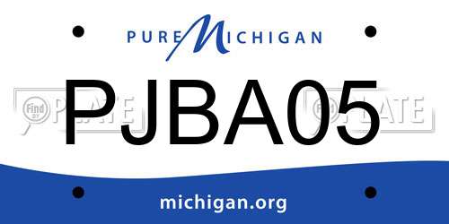 PJBA05 Michigan License Plate