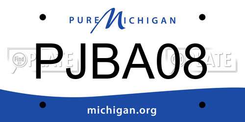 PJBA08 Michigan License Plate