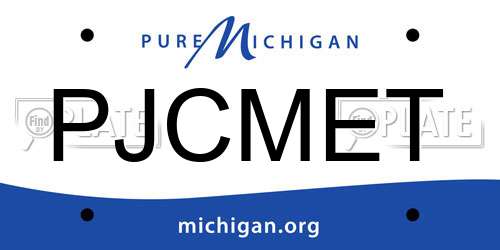 PJCMET Michigan License Plate