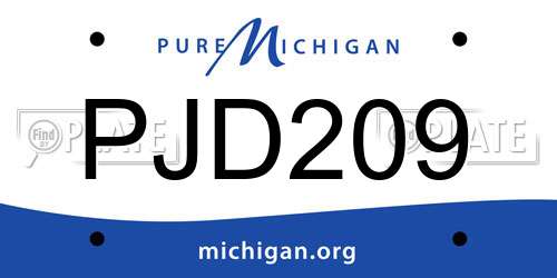 PJD209 Michigan License Plate