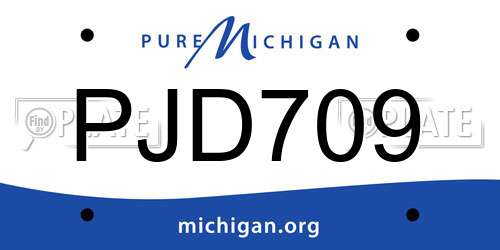 PJD709 Michigan License Plate