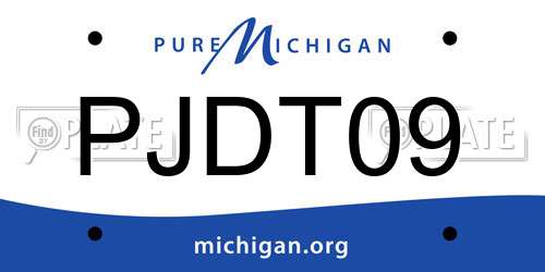 PJDT09 Michigan License Plate