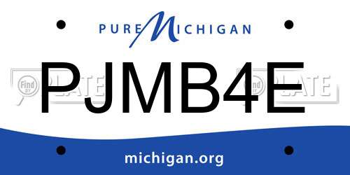 PJMB4E Michigan License Plate