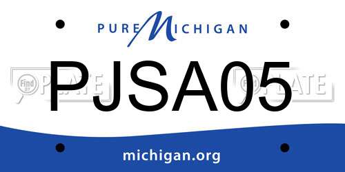 PJSA05 Michigan License Plate