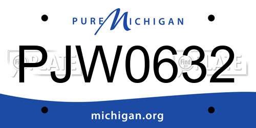 PJW0632 Michigan License Plate