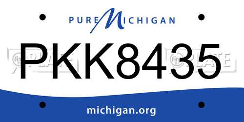 PKK8435 Michigan License Plate