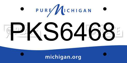 PKS6468 Michigan License Plate