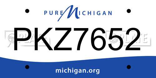 PKZ7652 Michigan License Plate
