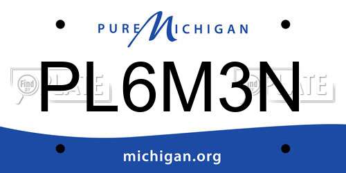 PL6M3N Michigan License Plate