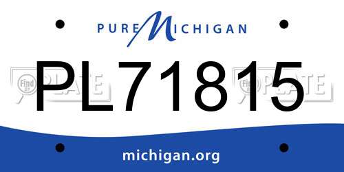 PL71815 Michigan License Plate