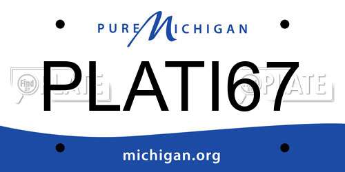 PLATI67 Michigan License Plate