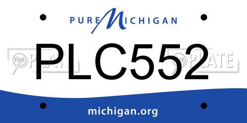 PLC552 Michigan License Plate