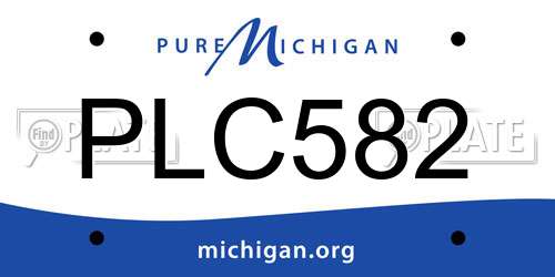 PLC582 Michigan License Plate