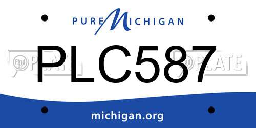 PLC587 Michigan License Plate