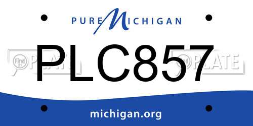 PLC857 Michigan License Plate