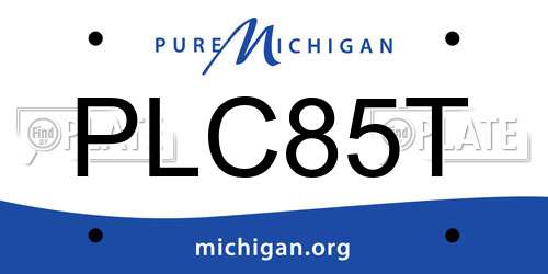 PLC85T Michigan License Plate