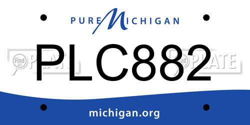 PLC882 Michigan License Plate