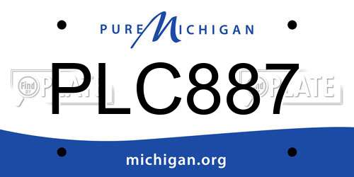 PLC887 Michigan License Plate