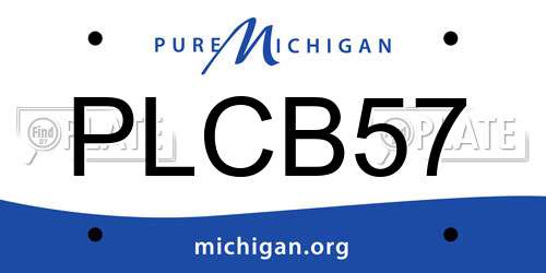 PLCB57 Michigan License Plate