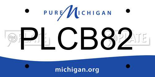 PLCB82 Michigan License Plate
