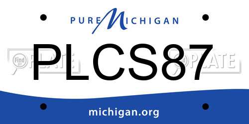 PLCS87 Michigan License Plate