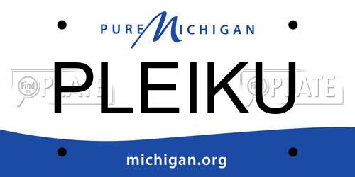 PLEIKU Michigan License Plate