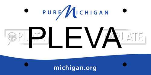PLEVA Michigan License Plate