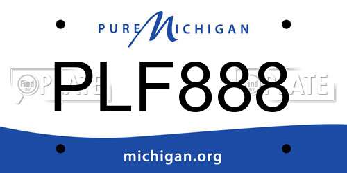 PLF888 Michigan License Plate