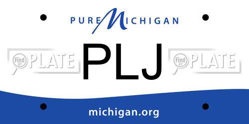 PLJ Michigan License Plate