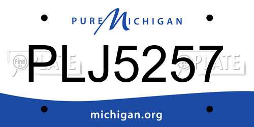 PLJ5257 Michigan License Plate