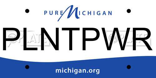 PLNTPWR Michigan License Plate