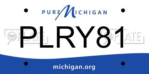 PLRY81 Michigan License Plate