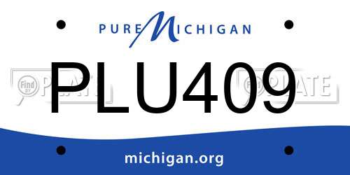 PLU409 Michigan License Plate