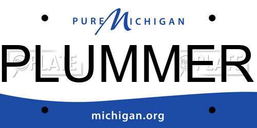 PLUMMER Michigan License Plate