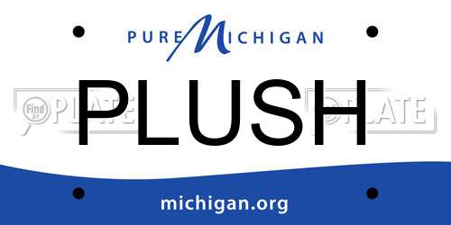 PLUSH Michigan License Plate