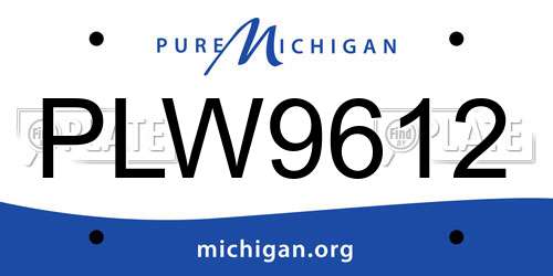 PLW9612 Michigan License Plate