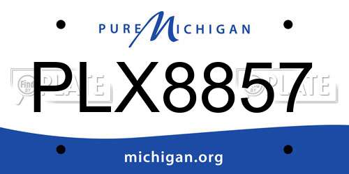 PLX8857 Michigan License Plate