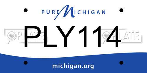 PLY114 Michigan License Plate