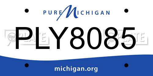 PLY8085 Michigan License Plate