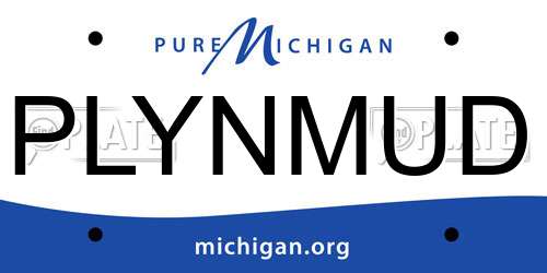 PLYNMUD Michigan License Plate