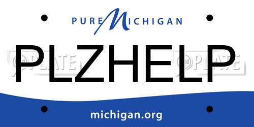 PLZHELP Michigan License Plate