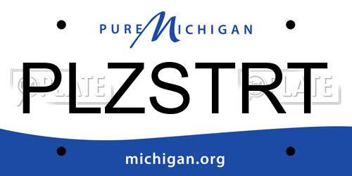 PLZSTRT Michigan License Plate