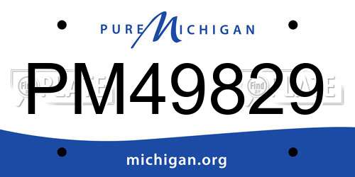 PM49829 Michigan License Plate