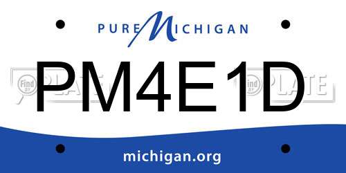 PM4E1D Michigan License Plate