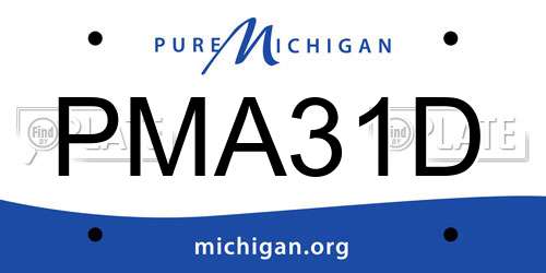 PMA31D Michigan License Plate