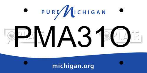 PMA31O Michigan License Plate