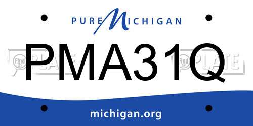 PMA31Q Michigan License Plate